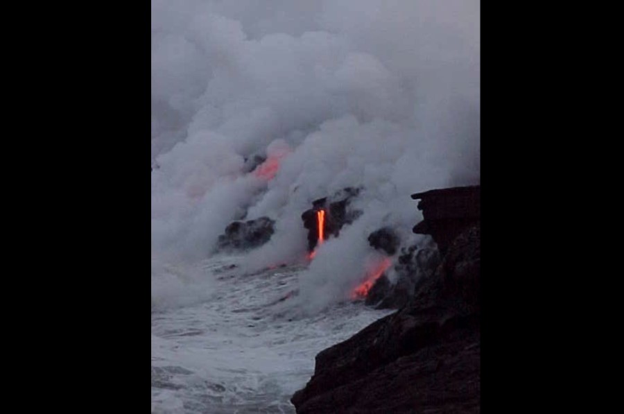 Gay Hawaii flowing lava