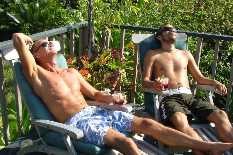 Gay Hawaii gay men lounging